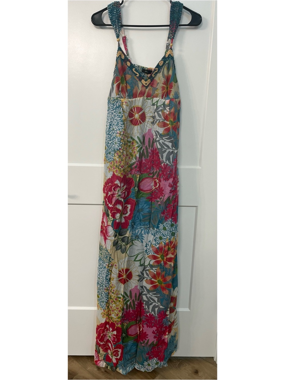 Floral beaded maxi dress